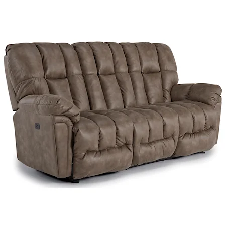Casual Plush Reclining Sofa with Full-Coverage Chaise Legrest